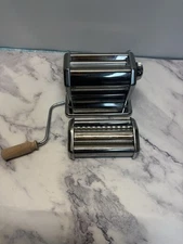 Imperia dal 1932 Italian Counter Top Pasta Machine Maker Red Stainless Steel EUC