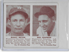 1941 DOUBLE PLAY #73 & 74 BUDDY MYER (misp. MEYER) & BEN CHAPMAN SENATORS 092226
