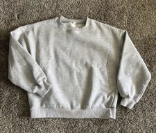 Anrabess Women’s Medium Light Gray Crewneck Sweatshirt
