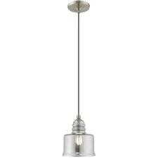 Livex Lighting 40651-91 Art Glass Mini Pendant Brushed Nickel