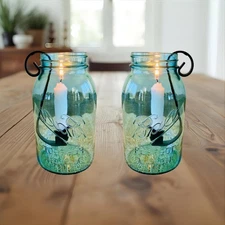 Mason Jar Taper Candle Holder Insert | Rustic Christmas Candle Hook - Set of 2