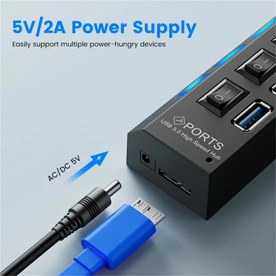 USB Hub 3.0 Multi-Port Splitter Adapter Hochgeschwindigkeit Erweiterung