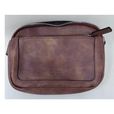 Cluci Women's Brown Fanny Bag Lots of Compartments Credit Card Slots & Strap