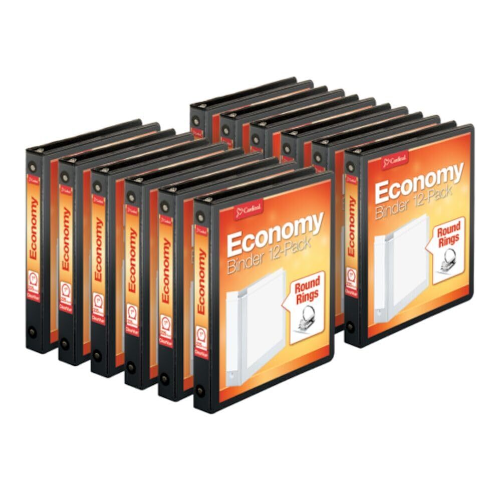 Economy 3-Ring Binders 1" Round Rings Holds 225 Sheets Clearvue Presentation ...