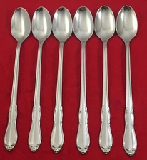 6 Iced Teaspoon Oneida HOMESTEAD Stainless Simeon L & George H Rogers LTD Glossy