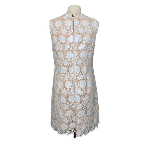 Abito corto donna Alice + Olivia bianco pizzo floreale Clyde nuovo con etichetta taglia 14 girocollo - Foto 4 di 12