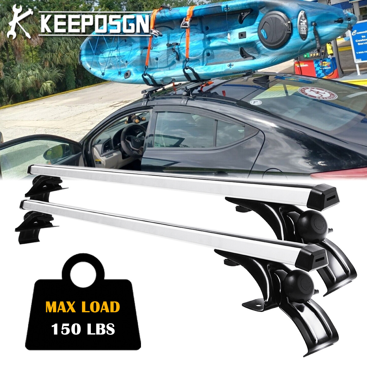 For Ford Edge Bare Roof Racks Aluminum 48" Top Cross Bars Luggage Kayak Carriers