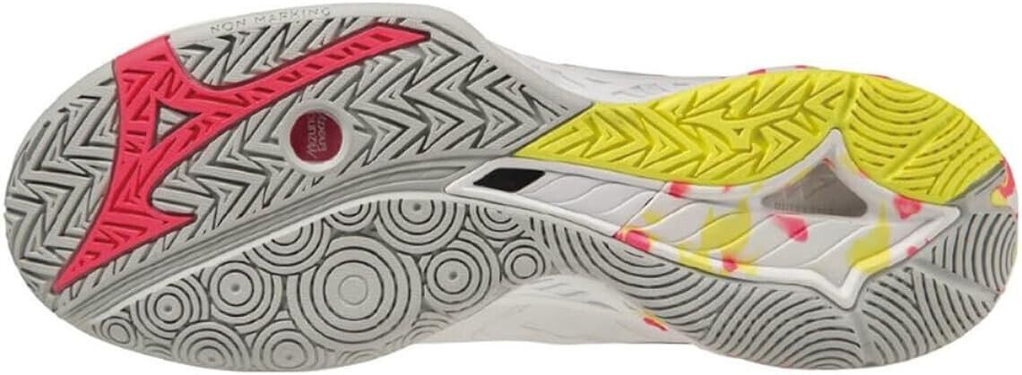 MIZUNO Badminton Shoes WAVE FANG 2 FIT White Pink Yellow MIZUNO Badminton Shoes WAVE FANG 2 FIT White Pink Yellow