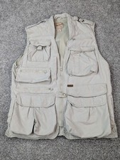 Vtg Woolrich Fishing Vest Mens M Khaki Trail Hunting Trapping Utility Outdoor