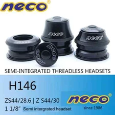 Neco Bike Headset 44MM ZS44 28.6 30mm 1 1/8 Semi-Integrated Threadless Straight