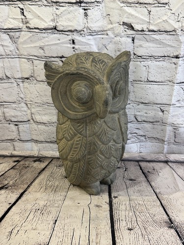 Barn Owl Stone Garden 30cm x 18cm Ornament Outdoor Indoor Statue Hindu - Picture 4 of 10
