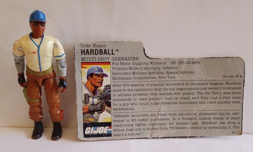 G.I. Joe ARAH Hardball Action Figure With File Card Hasbro 1988 GI Vintage