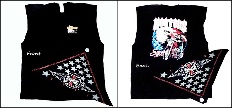 XL Hooters Flag 04 Eagle Biker Sleeveless T Shirt Bandana Sturgis Store Closed 