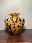 Vintage MCM Large Italian Blown Glass Murano Brown Tortoise Shell Style