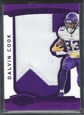 DALVIN COOK 2018 PANINI PLATES & PATCHES PURPLE FULL COVERAGE JUMBO PATCH #D /15