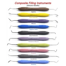 Dental Composite Filling Instruments Silicon Handle Scaler Colorful Curettes