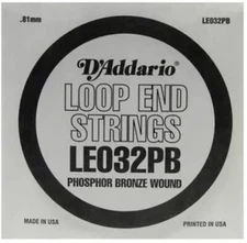(3-Pack) D'Addario LE032PB Phosphor Bronze Wound Loop End String - .032/.81mm