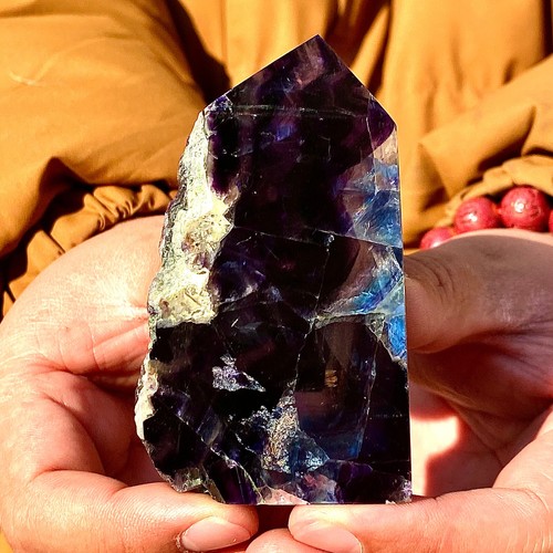 193G Natural Fluorite Crystal Column Magic Wand Obelisk Point Earth Healing - 第 2/12 張圖片