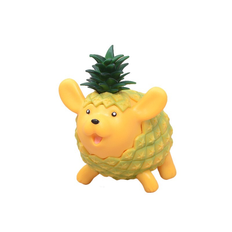 Anime Pineapple Dog PVC Figure Cute Fruit Animal Collectible Toy 11CM  