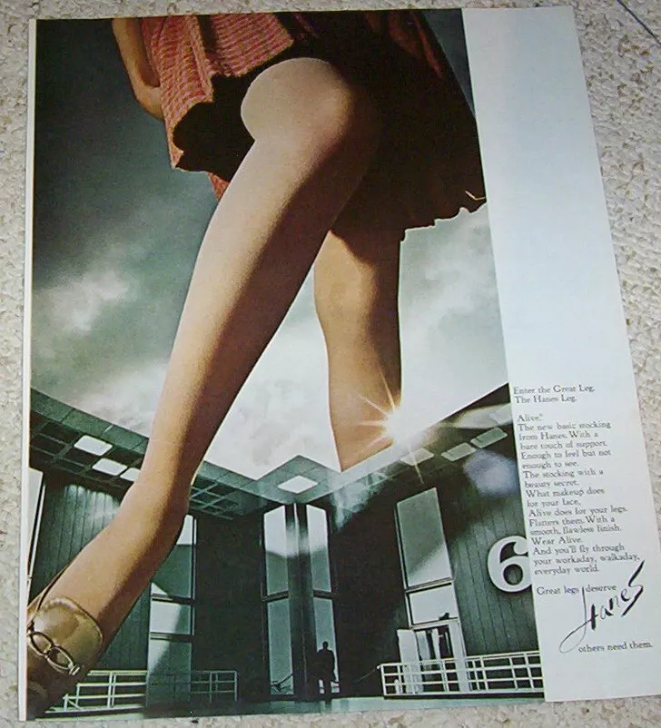 1967 print ad page - Hanes Alive Stockings hosiery sexy GIRL LEGS  advertising