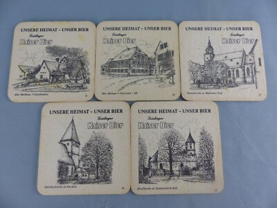 Lot of 5 different KAISER WEIZEN coaster bierviltje beer deck E87