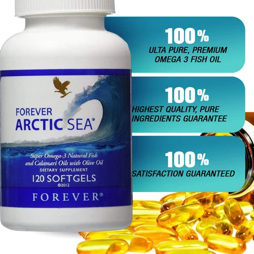 Forever Arctic Sea Omega 3 Fish Oil Cardiovascular Health EPA DHA (120 Softgels)