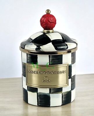 Mackenzie Childs キャンディー　キャニスター Mackenzie-Childs Rosy Check Medium Canister – David Shuttle Ltd