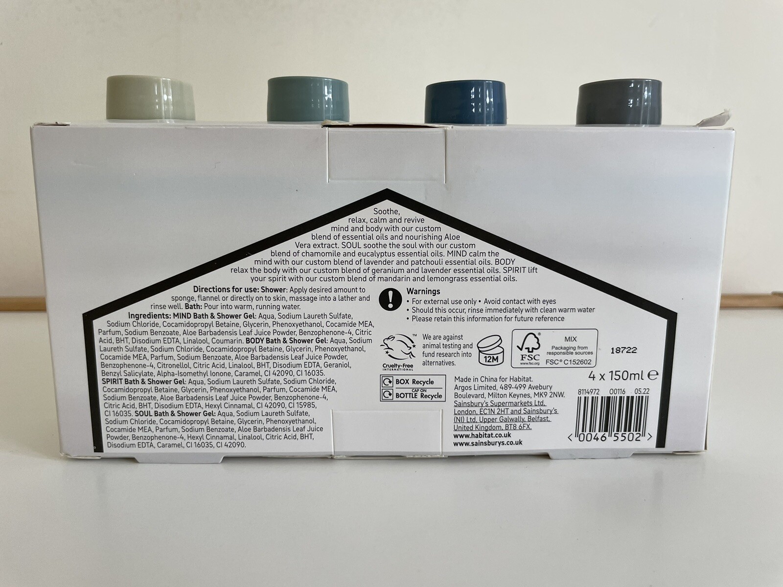 Habitat Shower Gel Set Mind Body Spirit Soul BNWT eBay