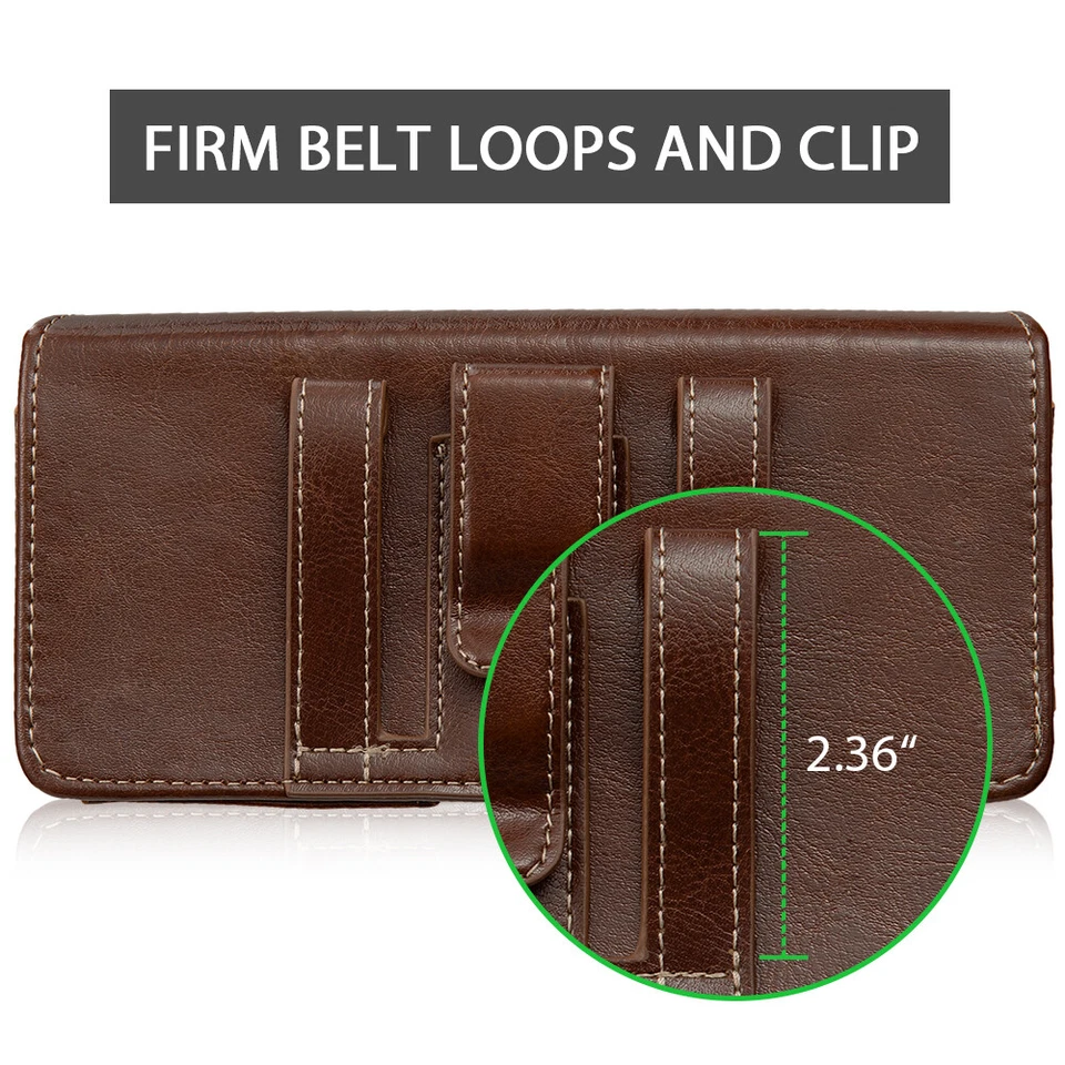 Funda de cuero real con clip para cinturón para Samsung Galaxy S7 S8 S9 S10 Plus Foto 3 de 4