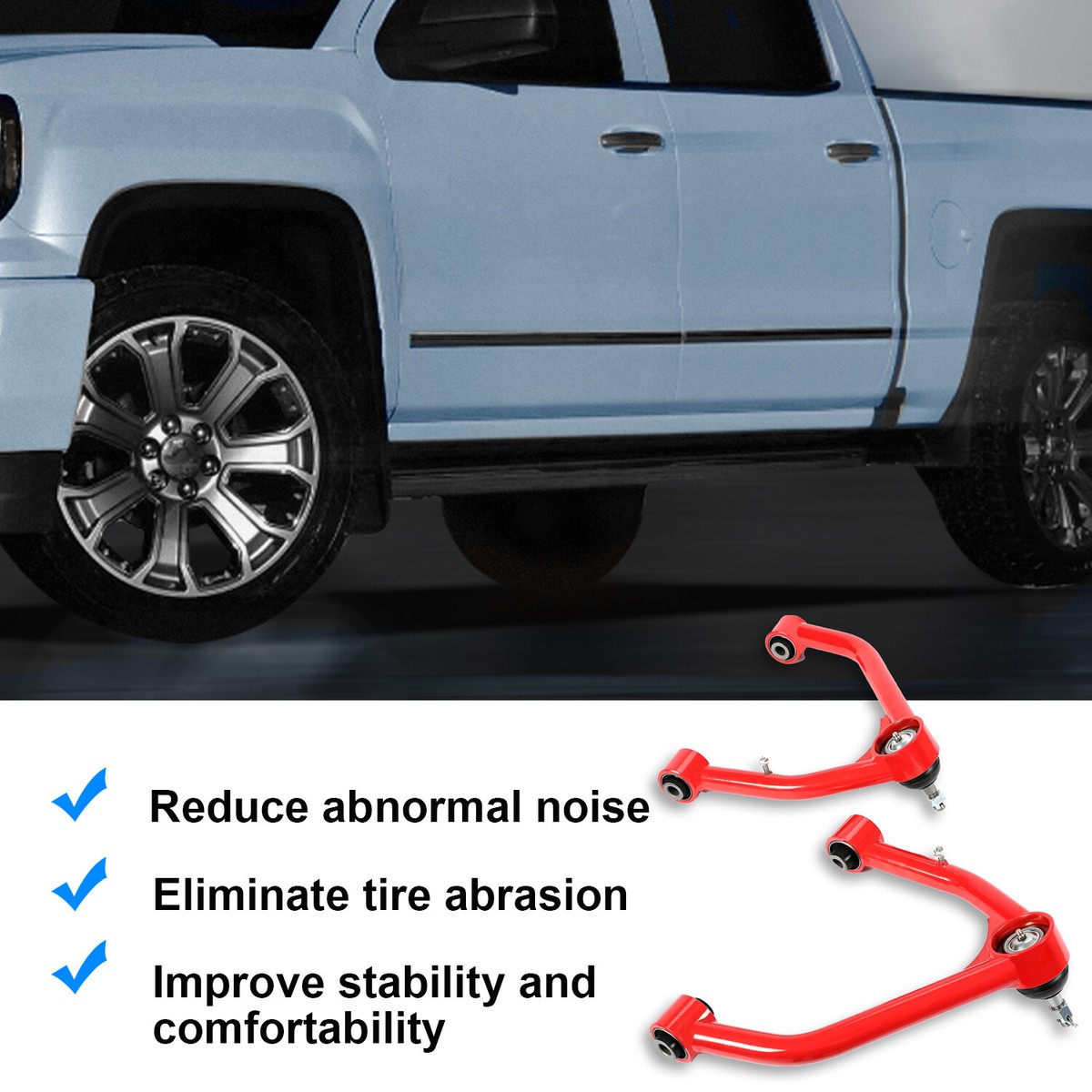 Front Upper & Lower Control Arms Kit For Chevy Silverado, GMC Sierra, Cadillac Escalade