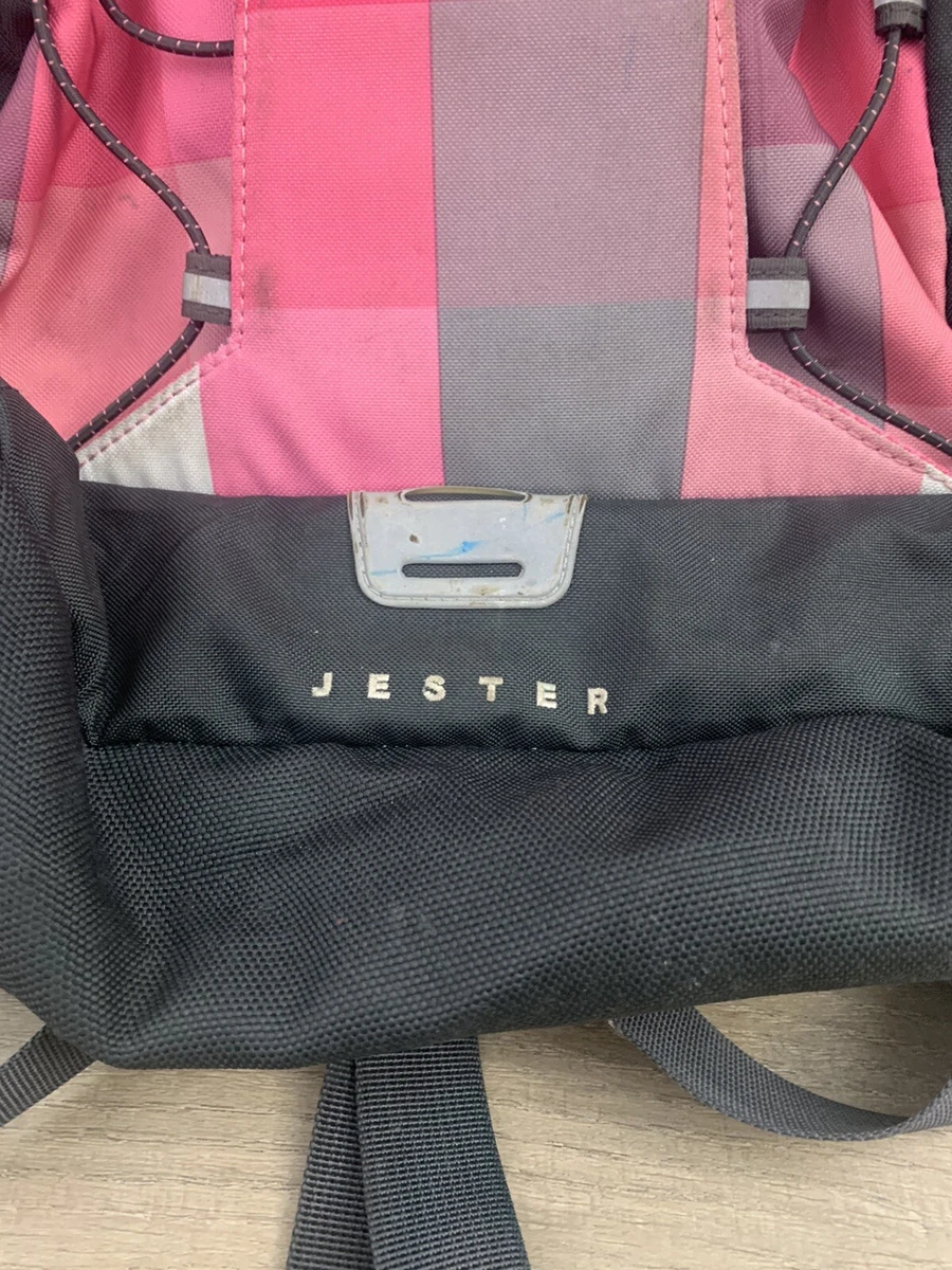 The North Face Jester Backpack Pink Plaid Strings Hiking School