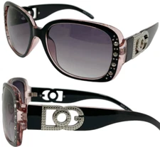 Womens Rhinestones Square Wrap Sunglasses Designer Fashion Shades Celebrity 6646