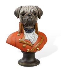 Goebel Porzellanbüste Le Gouverneur des Colonies Thierry Poncelet 74 Hund Mops