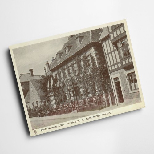 A3 PRINT Vintage Warwickshire Stratford Residence Of Miss Marie