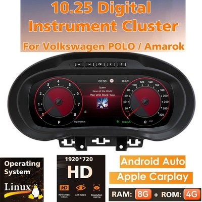 For Volkswagen VW Polo Amarok CarPlay HD Digital Instrument Cluster Speedometer