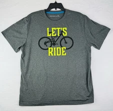 Nishiki Bicycles Cycling Men's L Let's Ride Gray Moisture Wicking T-Shirt