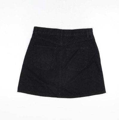 Uniqlo Damen A-Linien-Rock schwarz Baumwolle Größe 27 mit Reißverschluss