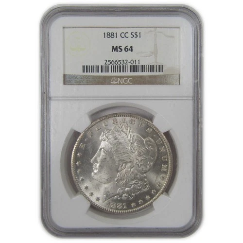1881 CC Morgan Dollar MS 64 NGC Silver Uncirculated $1 Coin SKU:I23610