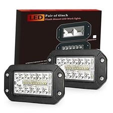 Flush Mount LED Light Pods, 2Pcs 6 Inch Spot Flood Combo Beam 6000 LM Triple
