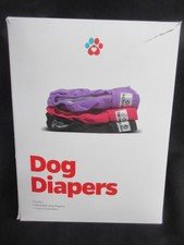 Pet Parents 3 Pairs LARGE Washable Dog Diapers, Waist sizes 19-27", Mint in Box