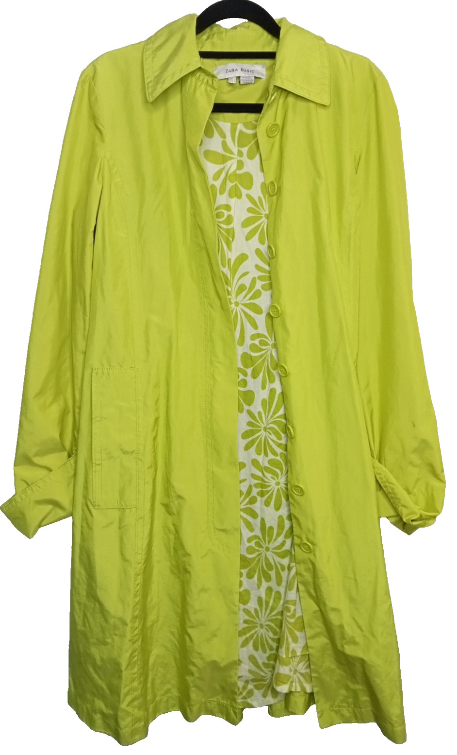 Zara Basic Thin Polyester Nylon Long Sleeve Trenc… - image 1