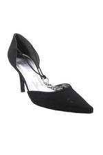 Stuart Weitzman Womens Stiletto Crystal Pointed Toe Pumps Black Size 10M