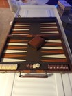 Vintage Portable Backgammon Set Brown Travel Case — photo 1