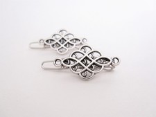 2 extra tiny small silver metal knot hair pin clip barrette fine thin hair