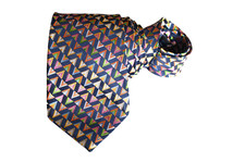 PAUL FREDRICK MEN'S TIE MULTICOLOR/GEOMETRIC Width: 3.50" Length: 60"