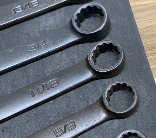 Snap On 11pc Flank Drive SAE Black Combination Wrench Set Standard 3/8”- 1” - Bild 15 von 21