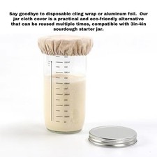 Sourdough Starter Jar Cloth Cover Unbleached Reusable Elastic Cloth Lid JFKQ