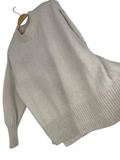 H&M Womens Large Beige Knit Sweater thick rel...