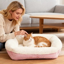 Donut Fleece Pet Dog Cat Bed Winter Warm Calming Bed Soft Sleeping Kennel Nest