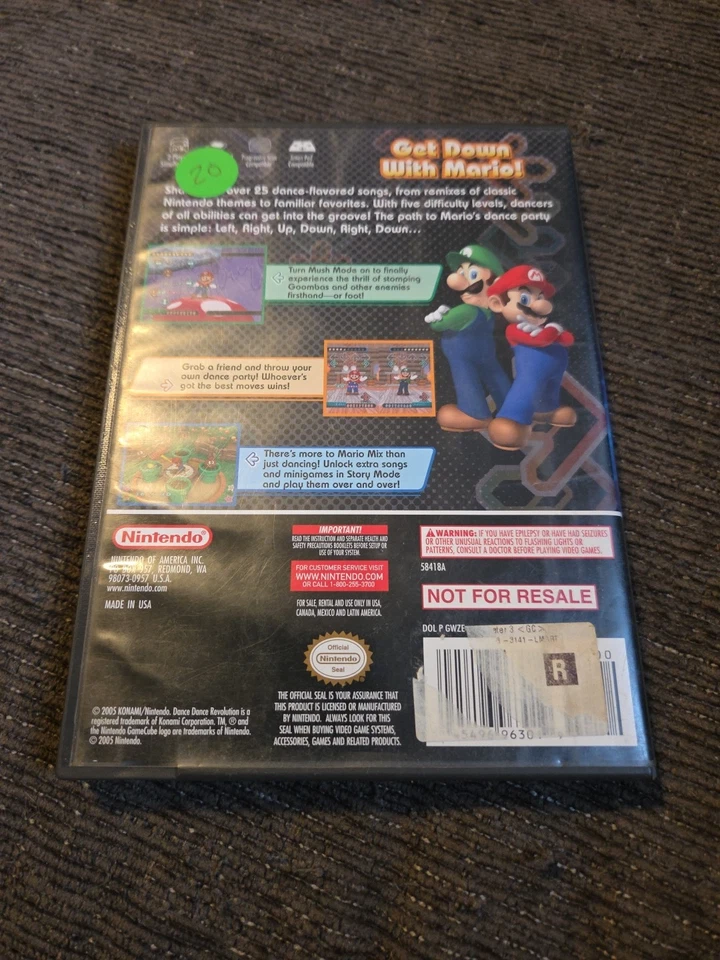 Dance Dance Revolution: Mario Mix (Nintendo GameCube, 2005)- Authentic - Image 4 of 4